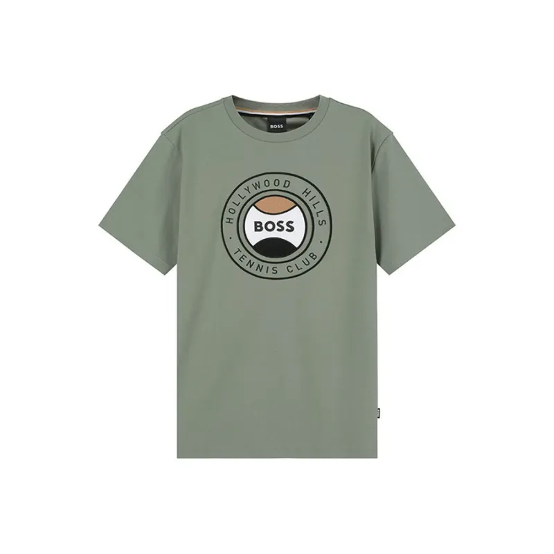 HUGO BOSS Regular Short Sleeved T Shirts Men's Gray Green-0