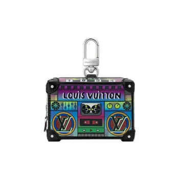 LOUIS VUITTON Leather Coin Purse Men's Multicolor