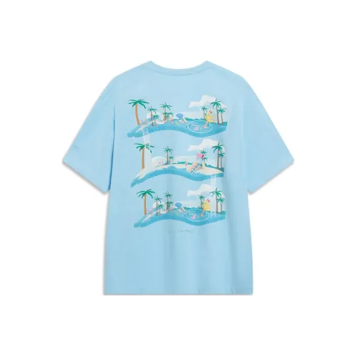 LiNing Sports Trend Series T Shirt Unisex Ice Cool Blue