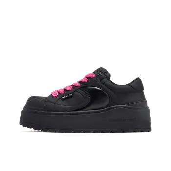 WANDER AROUND Anti Slip Wear Resistant Low Top Skateboard Shoes Unisex Night Mousse Black