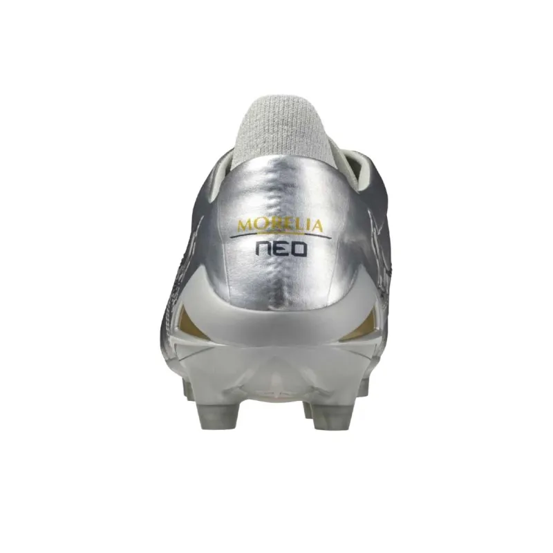 Mizuno Morelia Neo 4 Anti Slip Wear Resistant Soccer Shoes Unisex Silver-3