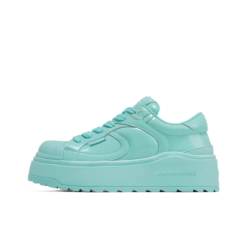 WANDER AROUND Slip Resistant, Abrasion Resistant, Breathable Low Top Skateboard Shoes Unisex Glacier Green-0