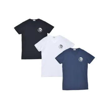 DIESEL T Shirts Men 3 Pack White+Black+Blue
