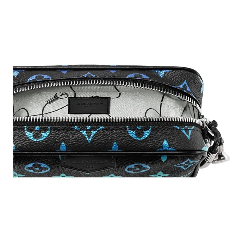 LOUIS VUITTON Trocadero Print Shoulder Bag Men's Black-4