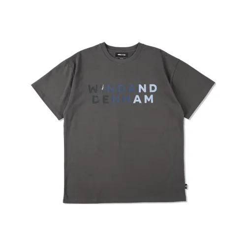 DENHAM × 바람 AND SEA SS23 협업 시리즈 차콜 색상 남녀공용 티셔츠