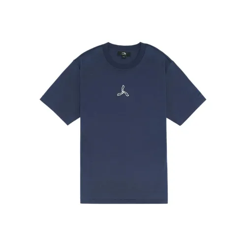 LI NING 1990 T Shirts Men Dark Ship Blue