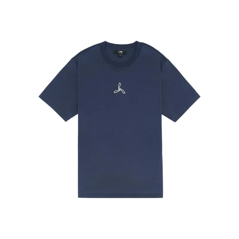 LI NING 1990 T Shirts Men Dark Ship Blue-0