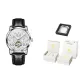 Black Leather Notebook with White Pages[Luxury Box+Steel Bracelet]