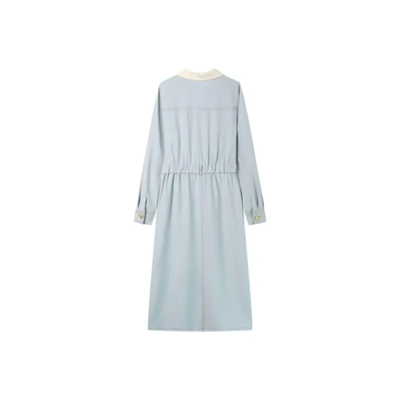 PLANE DRIFT Long Sleeved Dresses Women's Light Blue-2