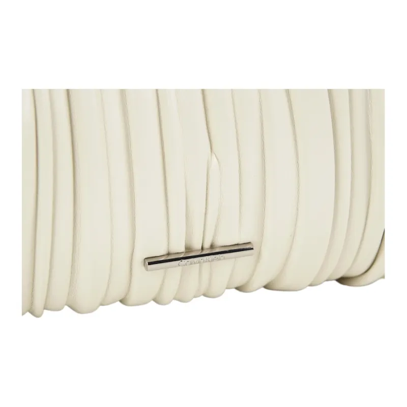 CALVIN KLEIN Synthetic Leather Cloud Bag, One Shoulder Handbag, Crossbody Bag Medium Size Women's Lily White-4