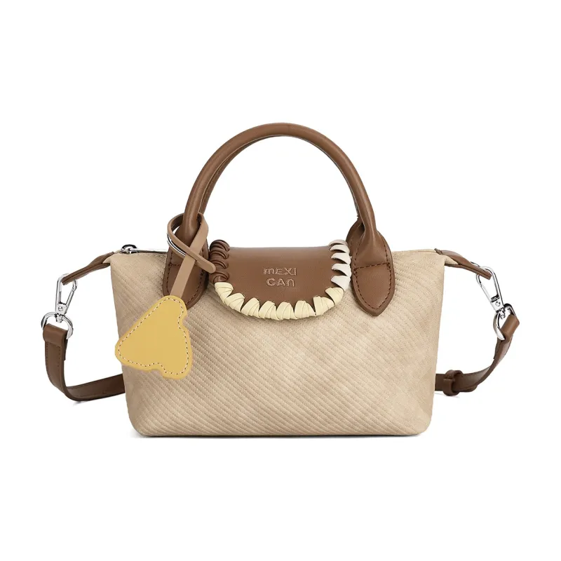 MEXICAN PU Crossbody Bag, One Shoulder Handbag Women's Coffee/Apricot-2
