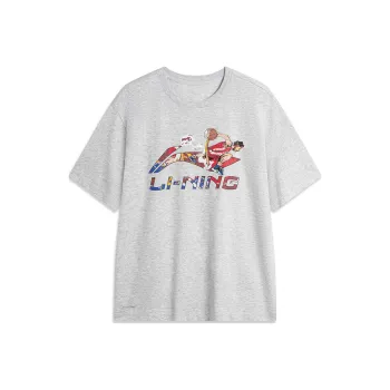LiNing Drop Shoulder Sleeve T Shirt Men's Heather Gray Stone Gray