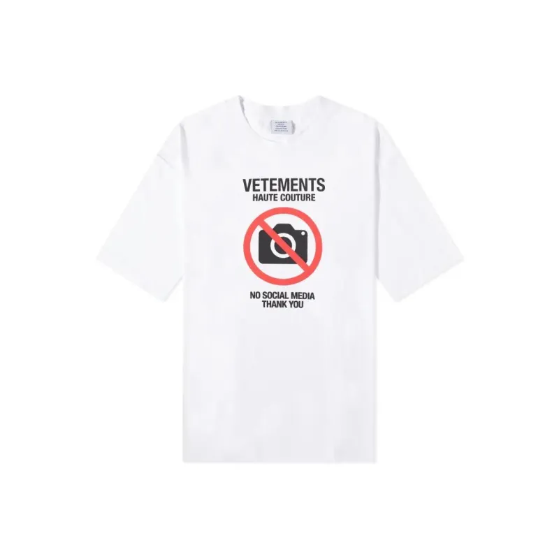Vetements No Social Media Couture T Shirt-0