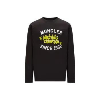 Moncler Logo Long Sleeve T-Shirt T-Shirt Men's Black