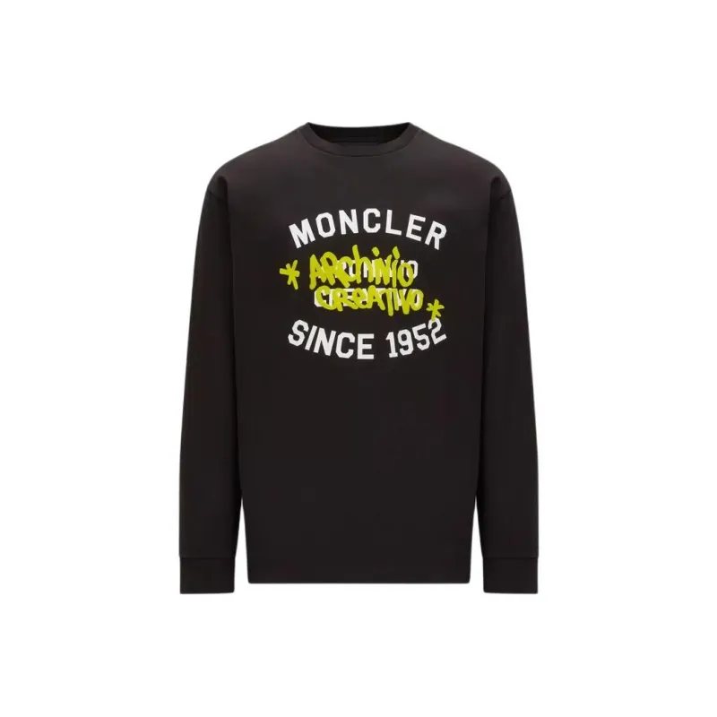 Moncler Logo Long Sleeve T-Shirt T-Shirt Men's Black-0