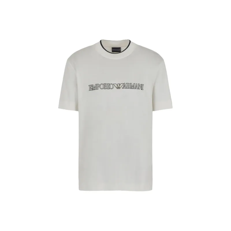 EMPORIO ARMANI Lyocell blend Jersey T shirt With Asv Logo Raised Embroidery-0
