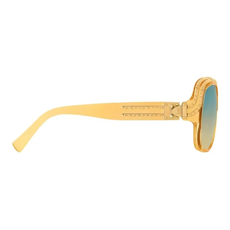 LOUIS VUITTON Metal Parts Square Sunglasses Men's Gold-2