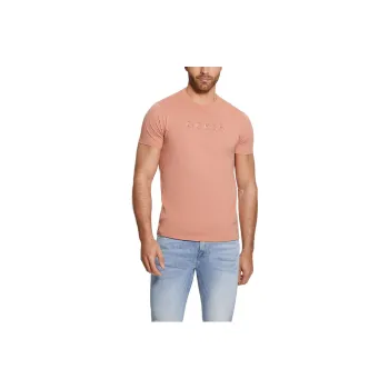 GUESS Embroidered Logo Tee T-Shirt Men's Satin Rose