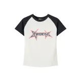 White Gray Color Block Regular Shoulder Width