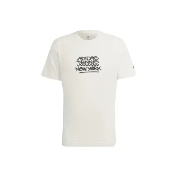 Adidas Nyc Tennis Graphic Tee T-Shirt Men's Ecru