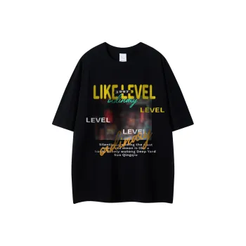 LEVEL Crew Neck Loose Fit Straight Short-Sleeved T-Shirt Unisex