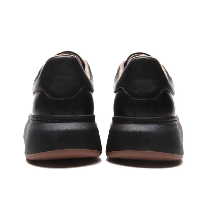 Satchi Slip Resistant Cushioning Wear Resistant Lightweight Height Increasing Low Top Skateboard Shoes Men's Black-4