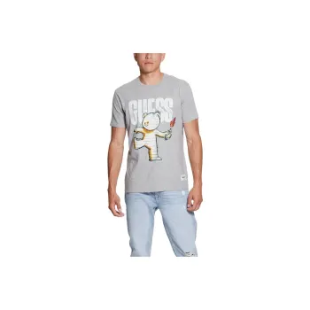 GUESS Graffiti Print T-Shirt T-Shirt Men's Gray