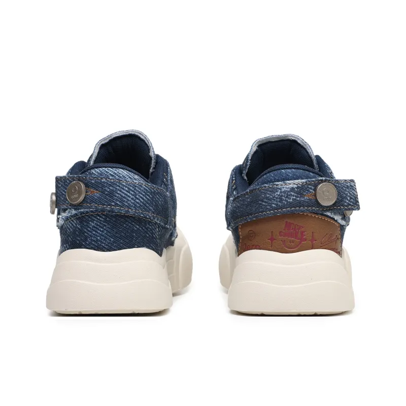 JIPOSEN Low Top Canvas Shoes Unisex Denim Blue-3