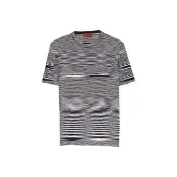 MISSONI Stripe Printed Short Sleeved Crewneck T Shirt