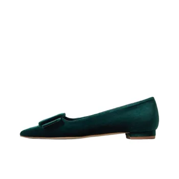 MANOLO BLAHNIK Maysale Casual Single Shoes Women's Green