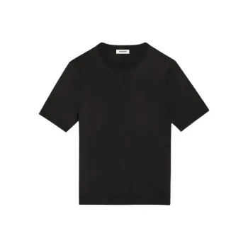 Sandro Knitted T shirt T Shirt Men's Black