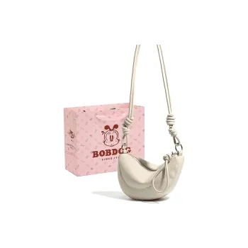 BOBDOG PU Shoulder Bag Crossbody Bag Small Size Women's Black/Ecru