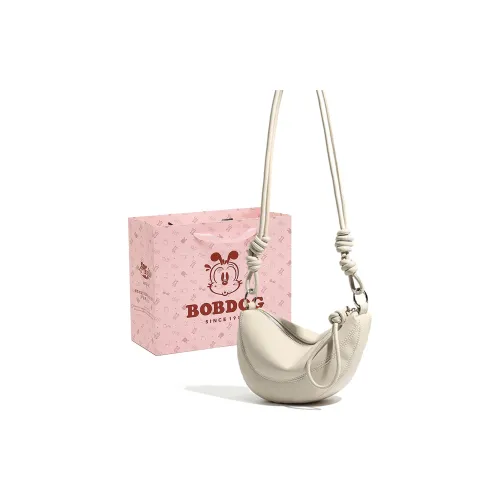BOBDOG PU Shoulder Bag Crossbody Bag Small Size Women's Black/Ecru