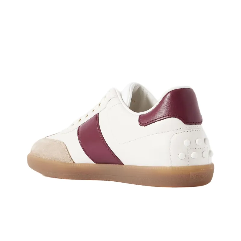 TOD'S Cassetta Low Top Skateboard Shoes Women's White Red-2
