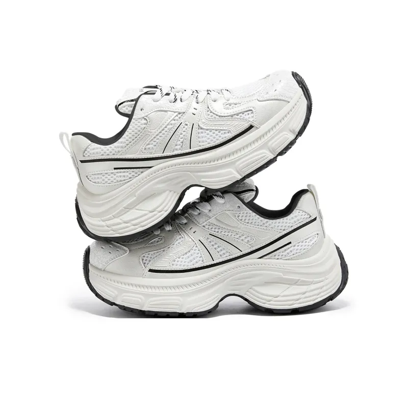 La Chapelle Chunky Sneakers Women's Mid-Top White Black-3