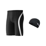 Black White Shark Swimming Shorts+Cloth Swimming Cap