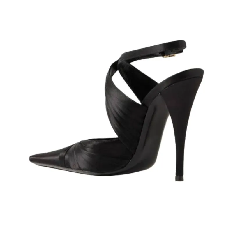 SAINT LAURENT Veronique Slim Heel High Heels 11cm Women's Black-2