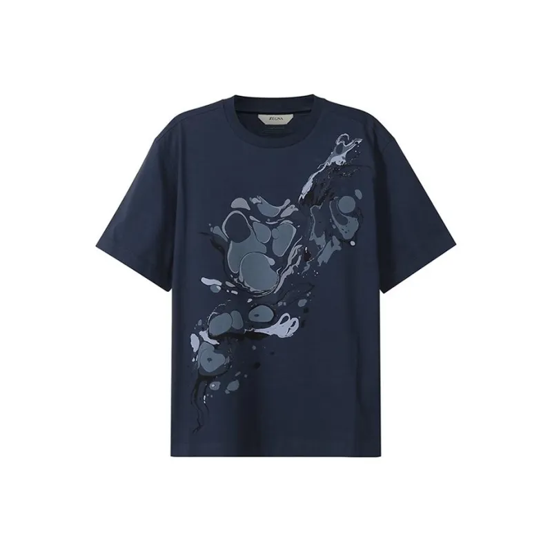 Zzegna T Shirts Men Blue-0