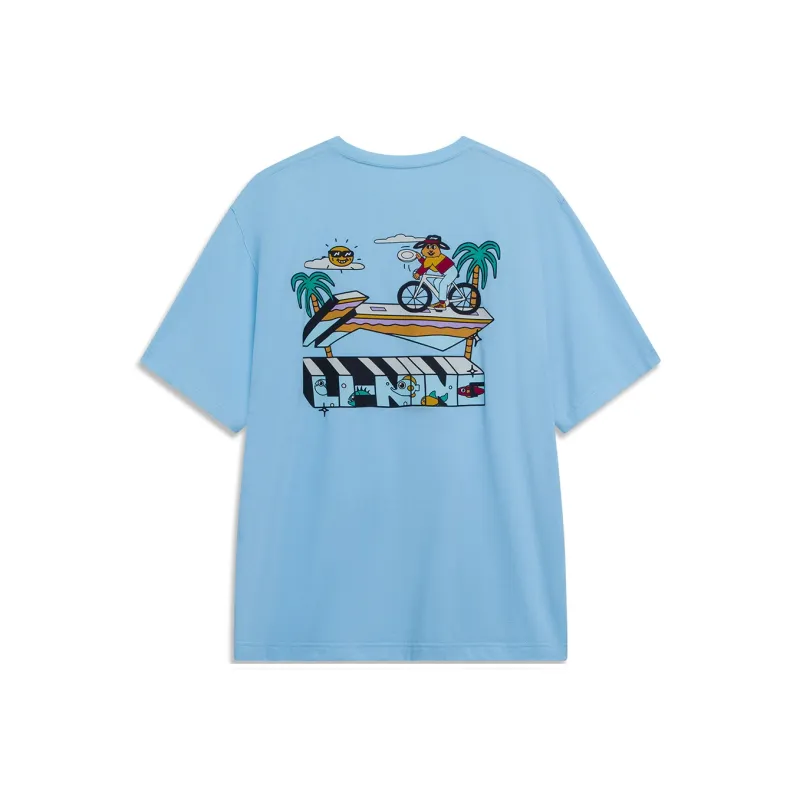 LiNing Sports Life Collection T-Shirt Men's Ice Cool Blue-0
