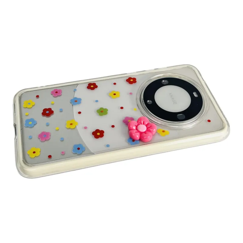 Wei Xin Acrylic Material 2 in 1 Multicolor Floral Phone Cases Compatibility  Huawei Mate 70/60/50 Pro/Pura 70/70 Pro+-3