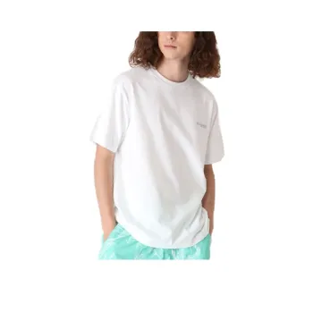 Columbia Crew Neck Fitted Straight Short-Sleeved T-Shirt Men's White