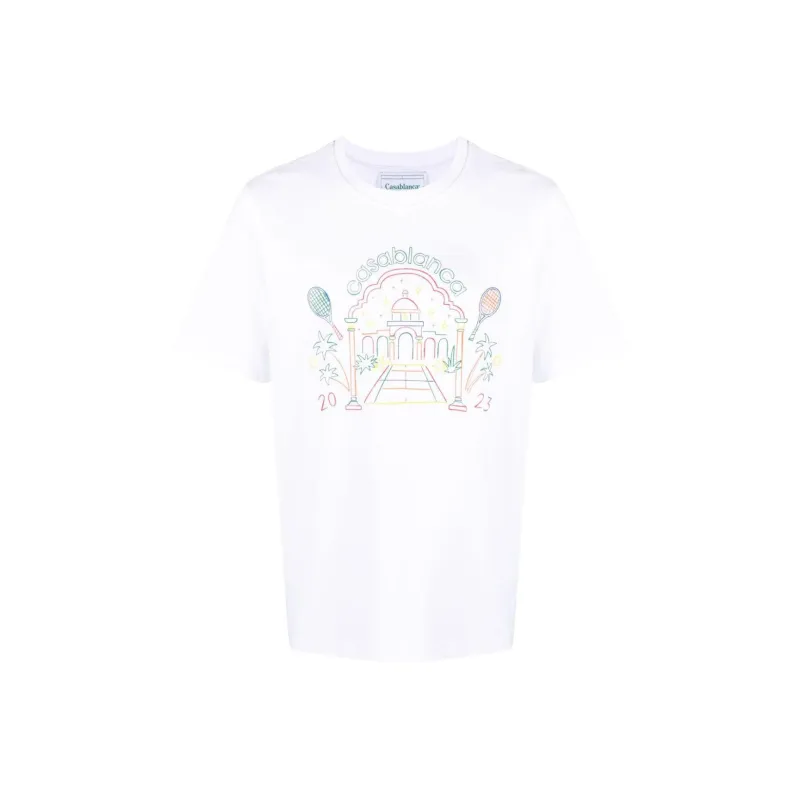 CASABLANCA Rainbow Crayon Organic cotton T shirt-0