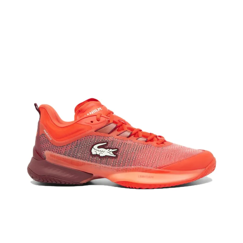 LACOSTE Slip Resistant Low Top Casual Shoes Men's Orange/Fuchsia-1