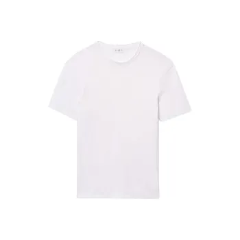 Sandro Beyaz Keten T-shirt T-Shirt Men's White