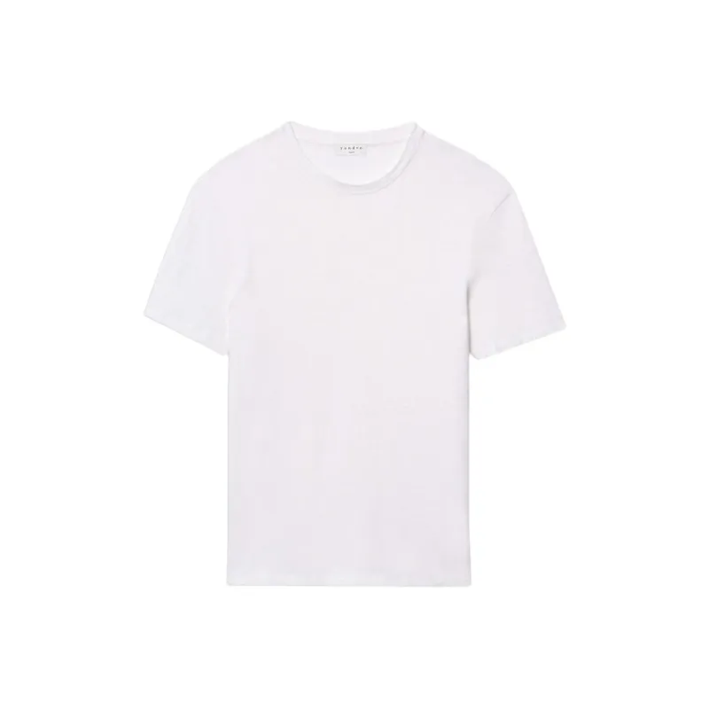 Sandro Beyaz Keten T-shirt T-Shirt Men's White-0