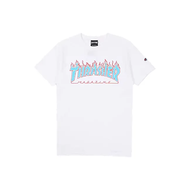 Champion X Thrasher T-Shirts Unisex White-0