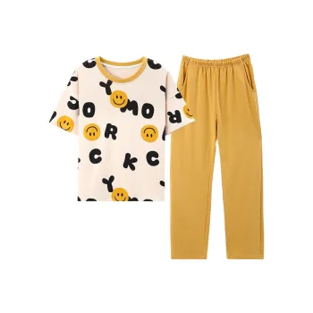BONAS Pajama Set Women's Alphabet Smiley