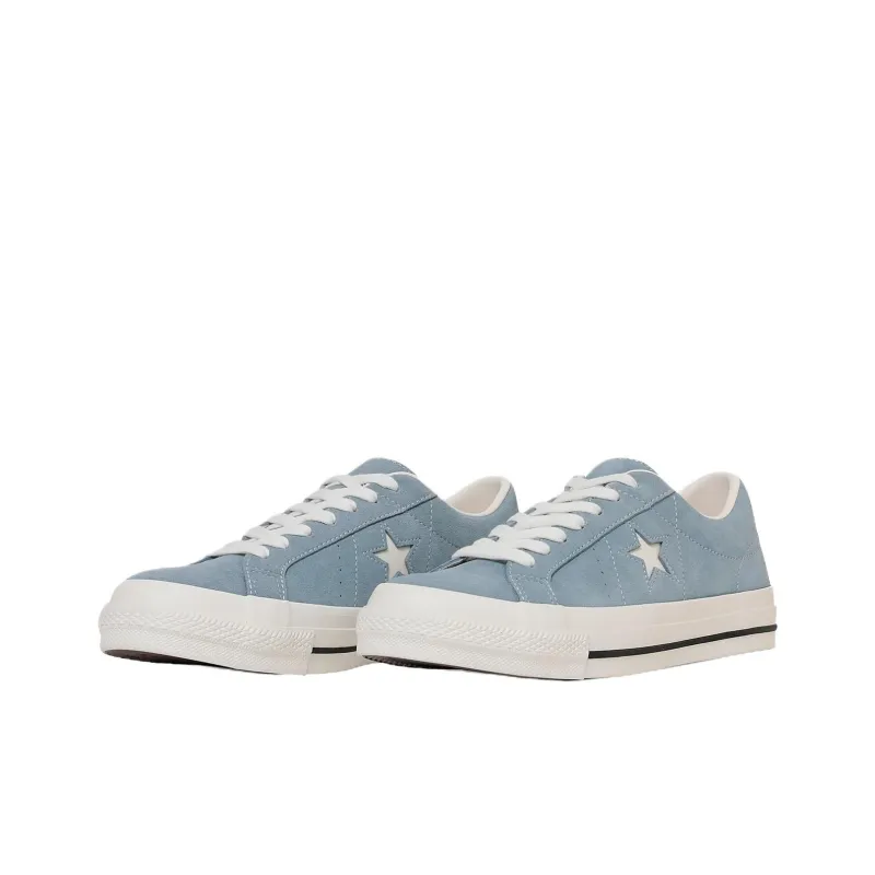 Converse ONE STAR Sude Anti Slip Wear Resistant Low Top Skateboard Shoes Unisex Blue-2