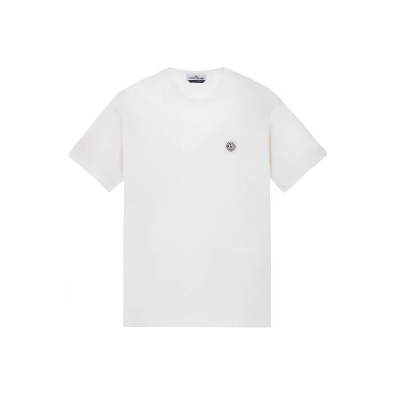STONE ISLAND Organic Cotton Fissato Effect T shirt-0