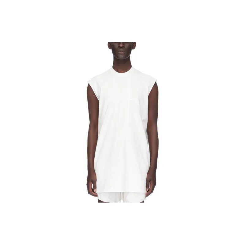 RICK OWENS Splintered Tarp Cotton Tank Top-0